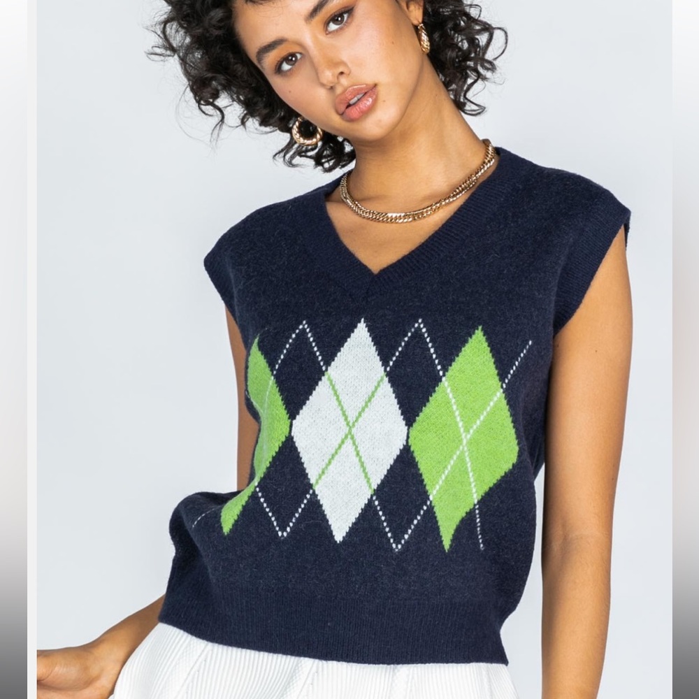 Princess Polly Blue Saskia Sweater Vest